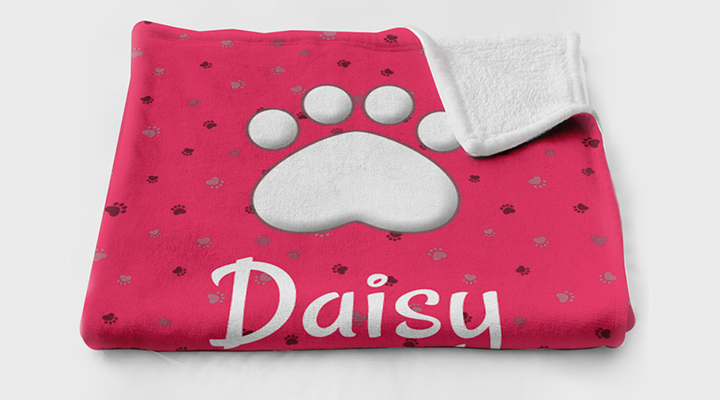 A personalised pet blanket is a great idea