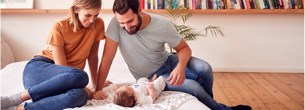 Happy family with baby
