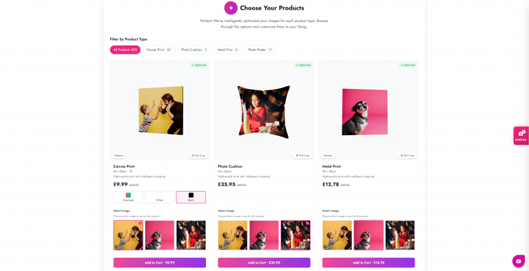 QoQuick landing page after images uploaded.