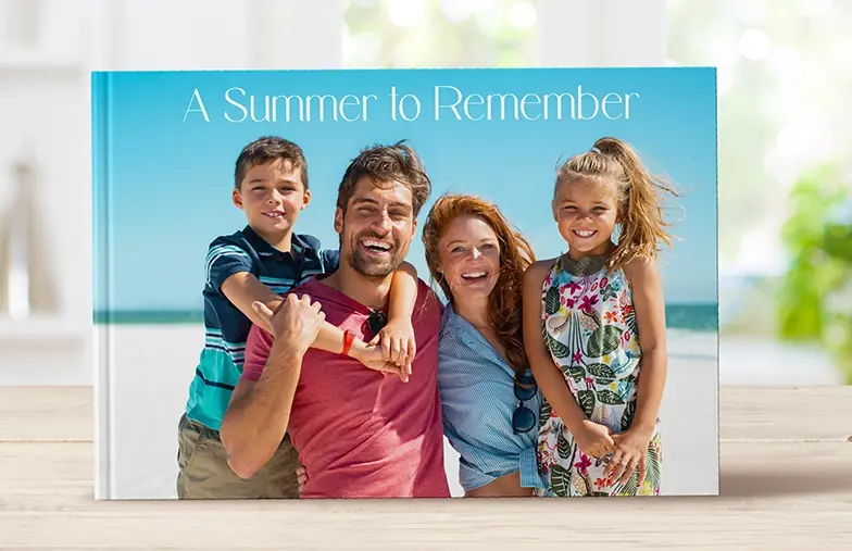 A hardcover photo book