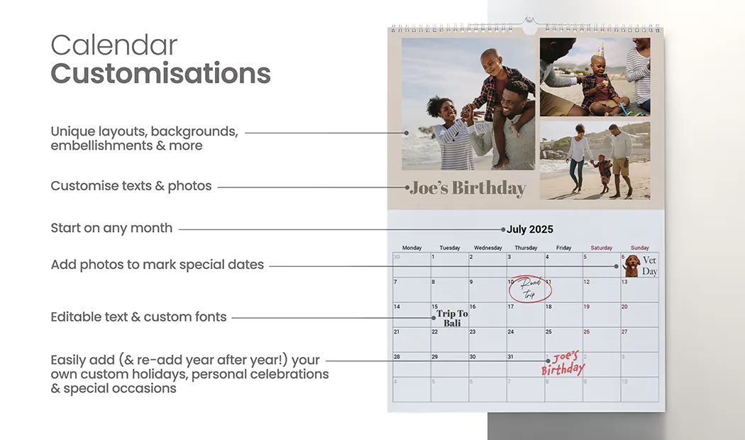 Personalised Calendars 2024 Personalised Kitchen Calendar 2025
