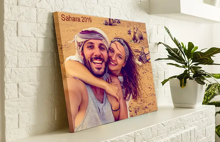 Canvas print of a couple enjoying their holiday