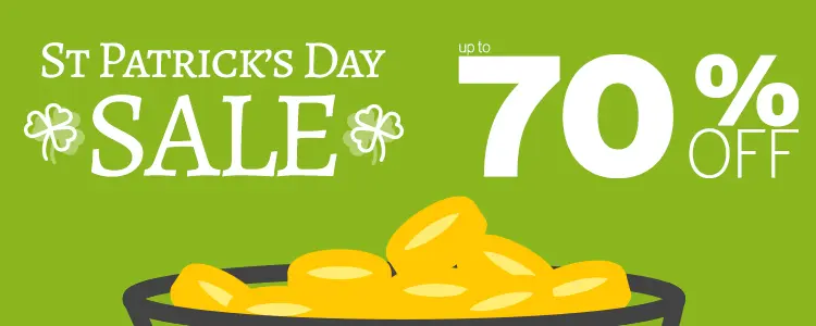 St. Patrick’s Day Sale up to 70% OFF