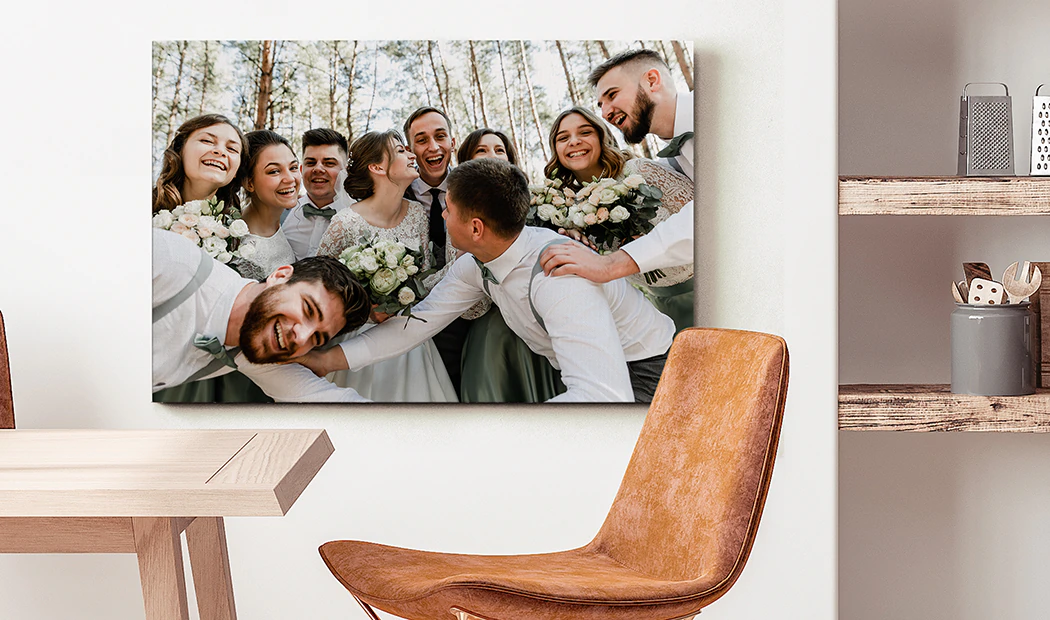 Photo collage of family pictures on canvas print