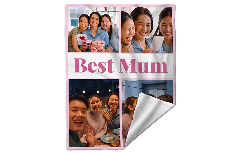 Printerpix photo blanket with photos of family