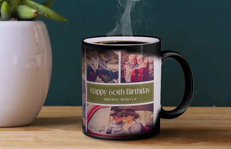 Magic mug 60th bday in use