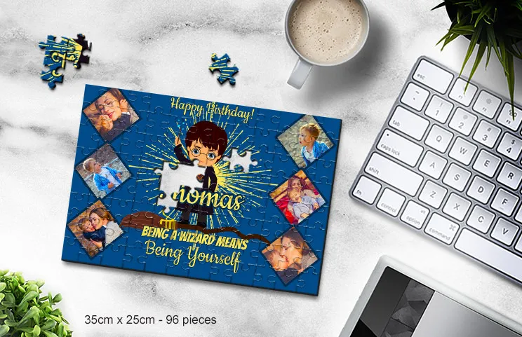 Wooden puzzle birthday