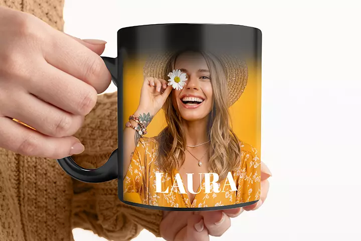 Printerpix Custom magic heat changing mug with personalised photo of a baby revealed