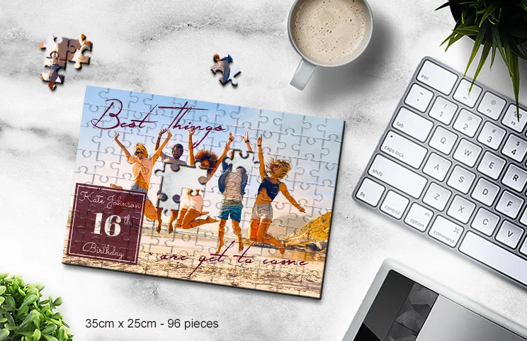 Wooden puzzle birthday
