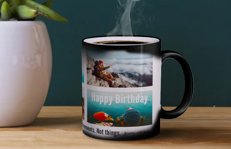 Collect moments birthday mug in use