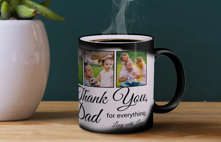 Thank you dad magic mug in use