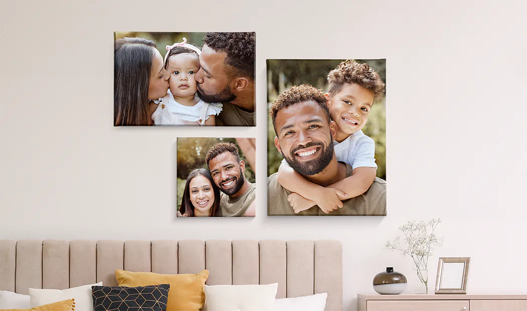 16x16 canvas of father holding baby