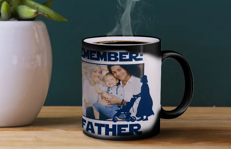I am your father mug in use