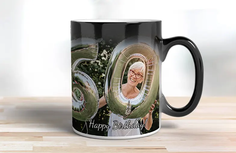 Printerpix Custom magic heat changing mug with personalised photo of a baby revealed