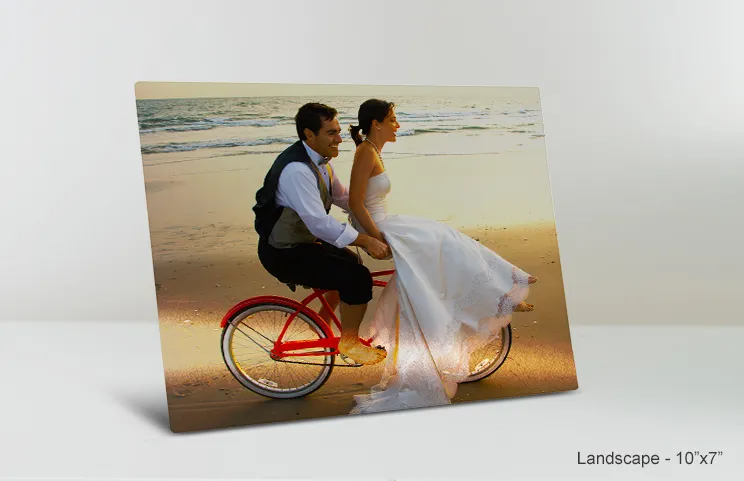 10x7 metal print wedding