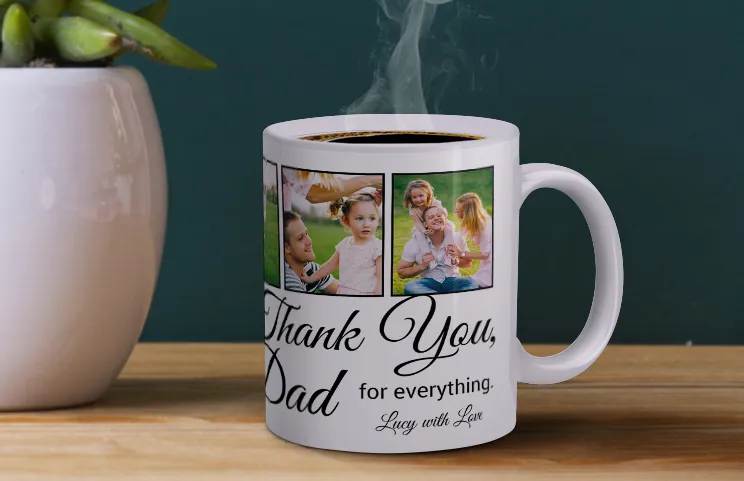 Thank you dad mug in use
