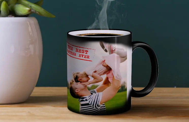 Printerpix Custom magic heat changing mug with personalised photo of a baby revealed