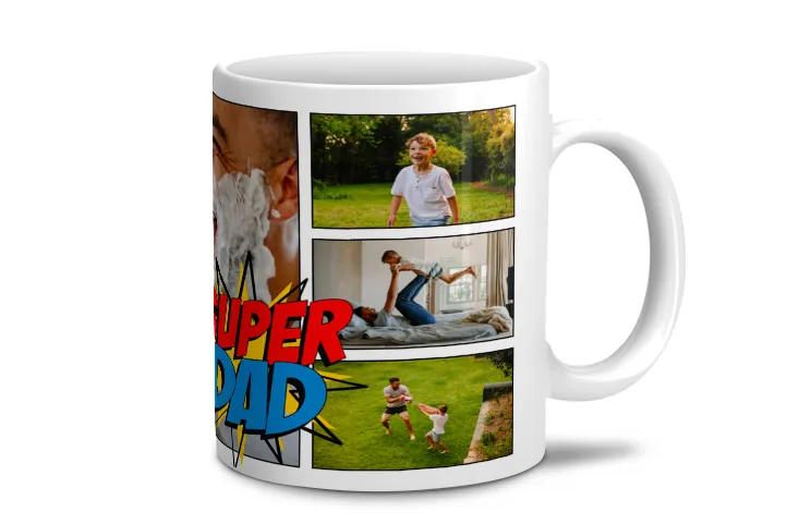 Super dad collage mug general
