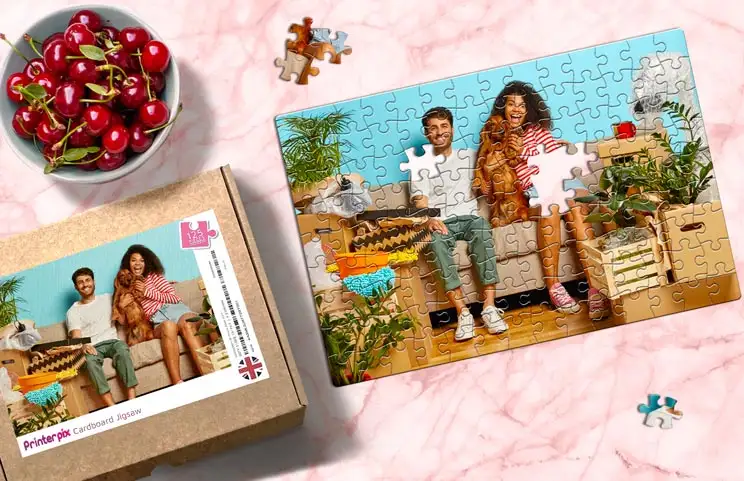 Carboard puzzle of two girls