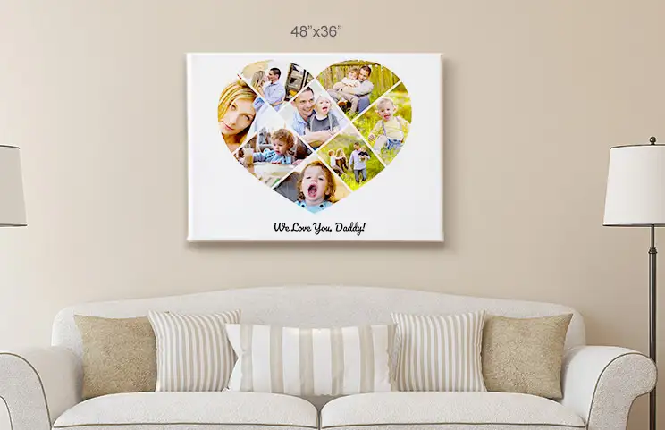 48x36 heart collage canvas