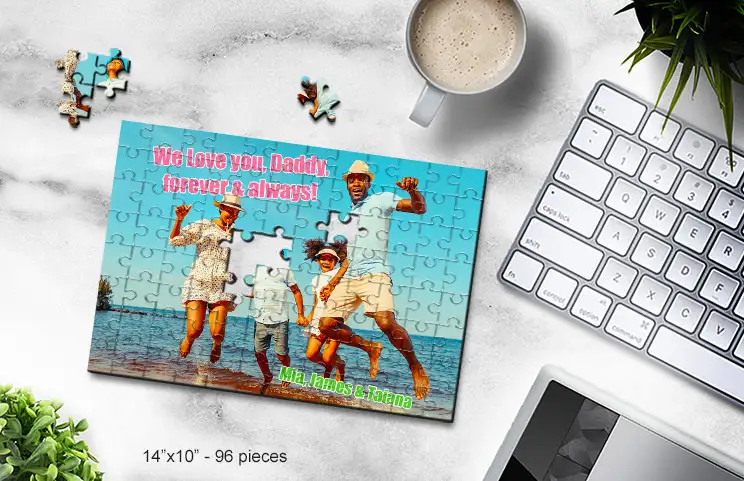 14x10 puzzle of family at the beach