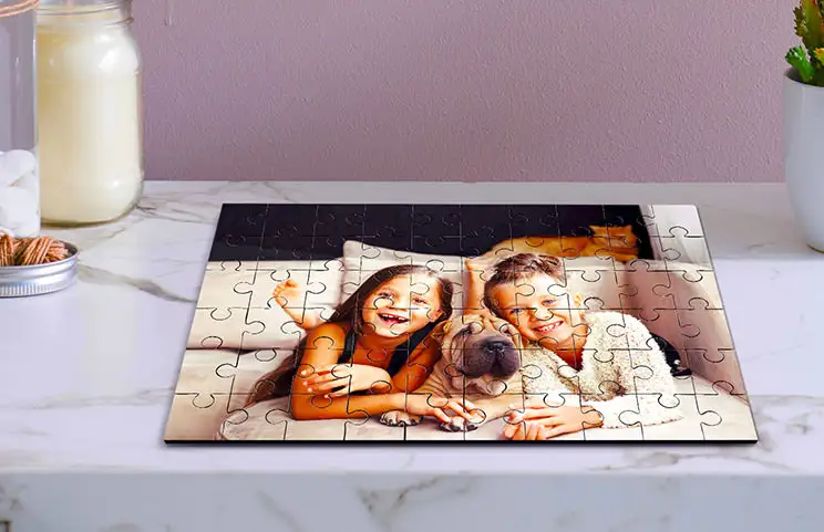 Wooden puzzle of children