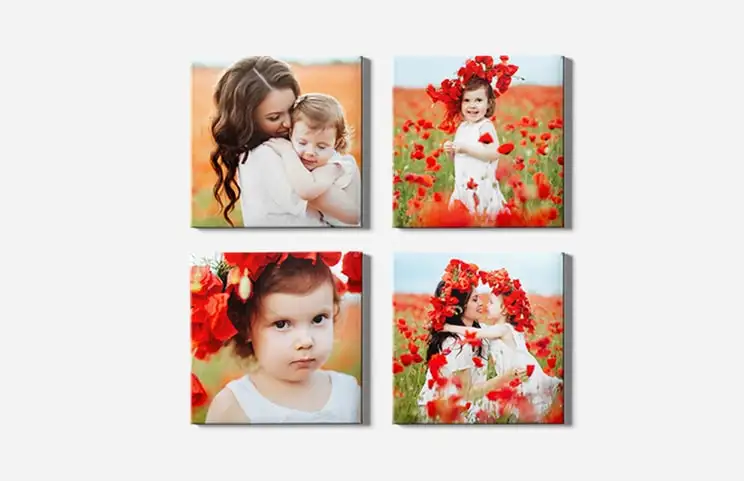 Canvas display prints of mother and child