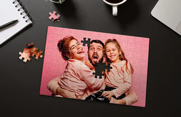 cardboard personalised puzzle with family picture