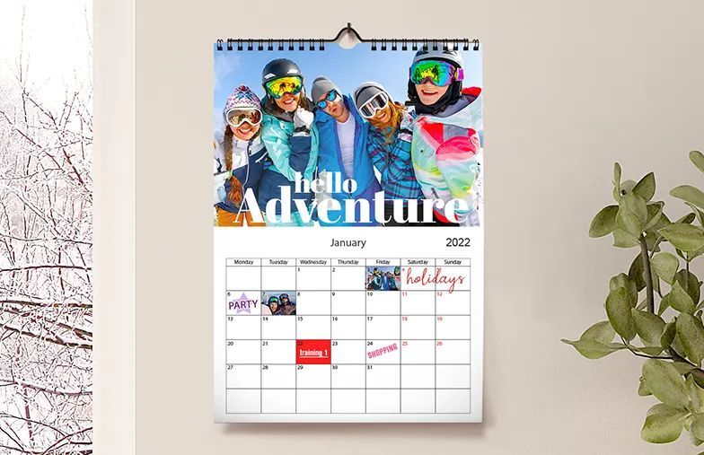 Personalised wall hanging 2020 photo calendar by Printerpix