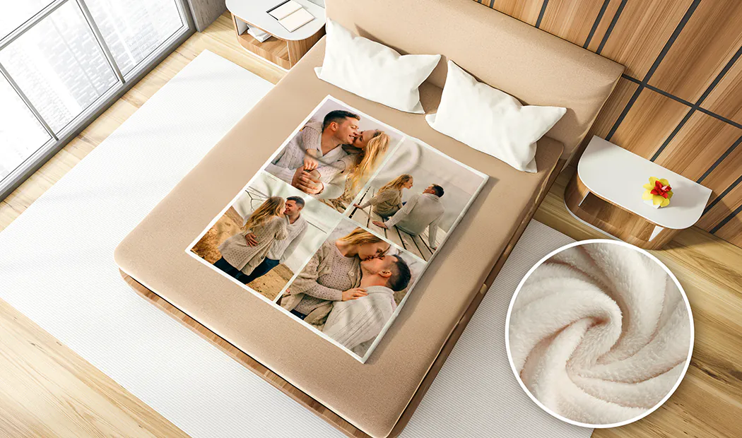 Personalised Christmas Elf Squad Fleece Throw Blanket - Add Photos & Text, 58x58 Inches, UK Made