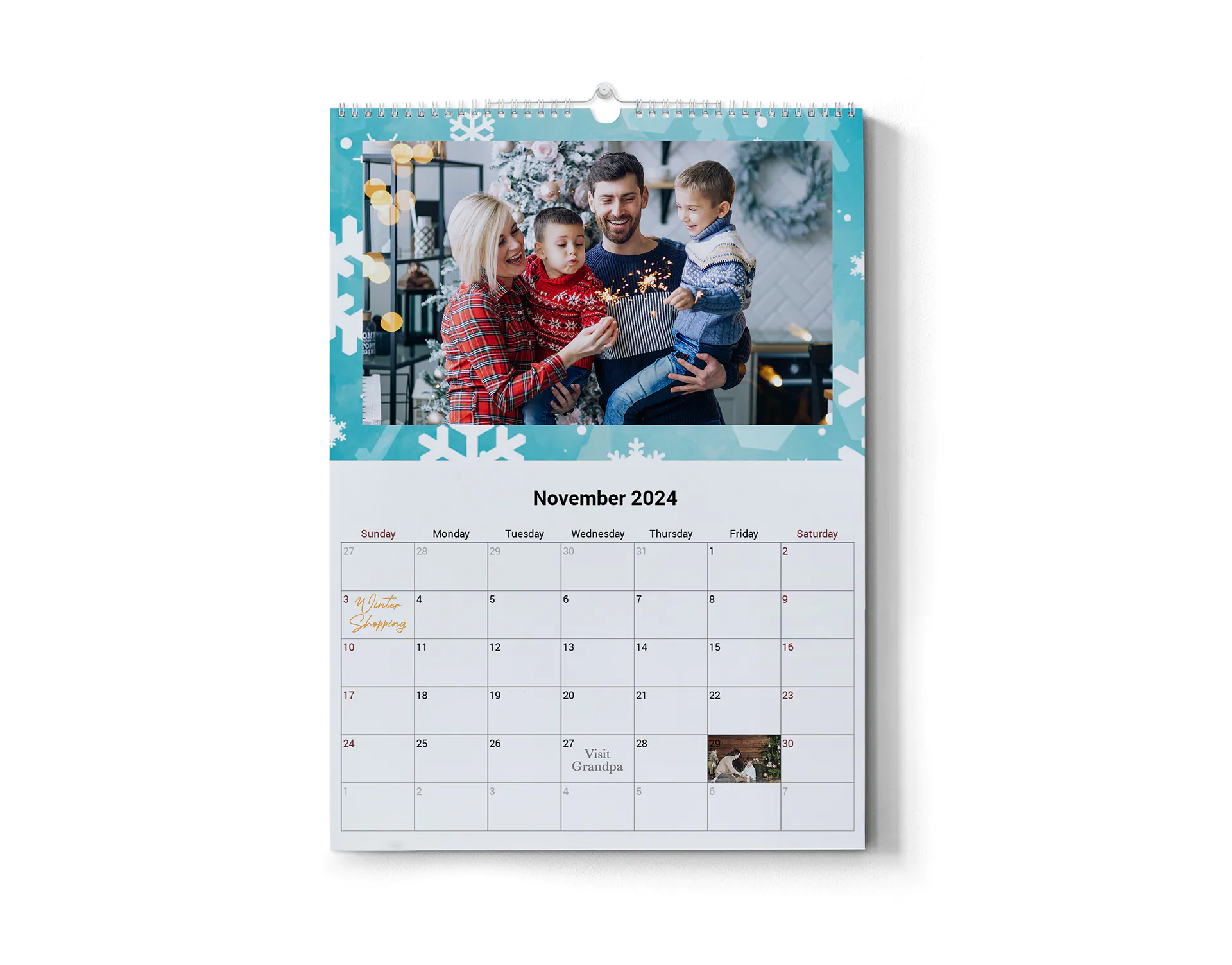 Personalised Calendar 2024 A3 Wall Calendar