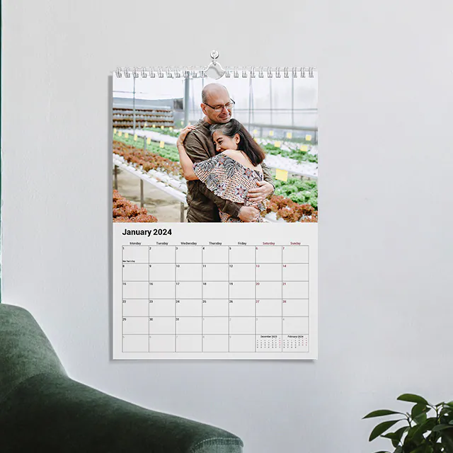 Calendriers Photo Muraux A4 & A3 Simples 2024