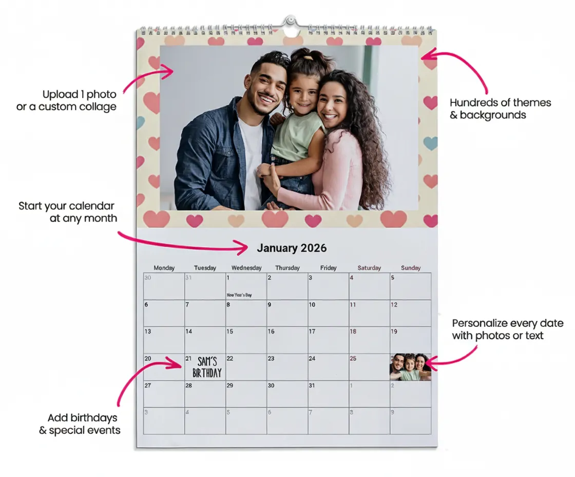 Upload 1 photo or a custom collage